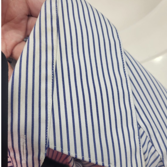 Joseph & Feiss Mens White & Blue Striped Non-Iron Button Up - 16 32/33 - Picture 4 of 4